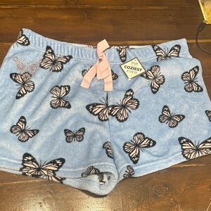 Rue21 Light Blue Butterfly Fleece Shorts